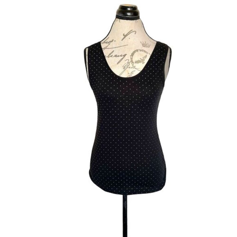 Banana Republic Women’s Size XS Tank Top Casual Chic Gold Beaded Black Career